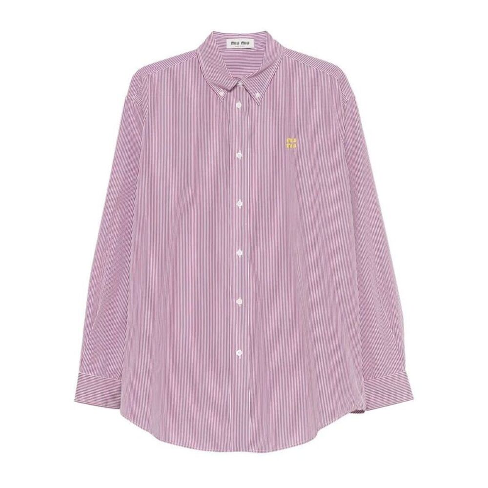 Vertical Stripe Cotton Shirt Women